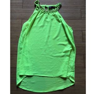 Top Chic Lime Green Halter Neck Tank Top